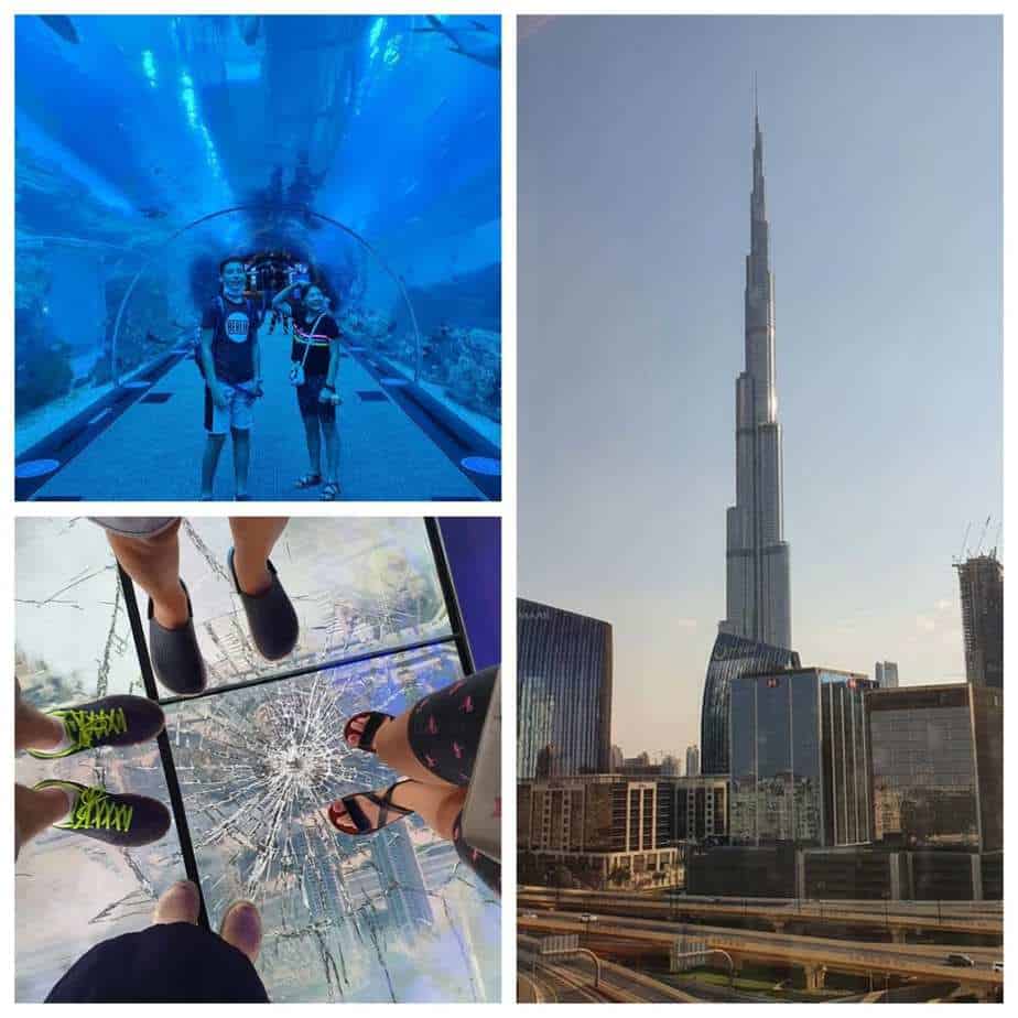 דובאי עם ילדים מתבגרים - Burj Khalifa והאקווריום